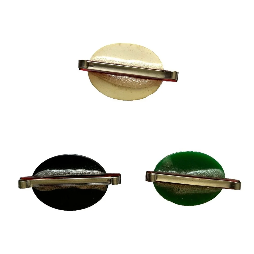 Vintage 1960s Mid Century Floral Oval Retro Hair Clip Barrette Lot 3 Cottagecore